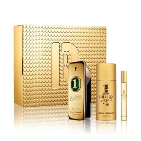 باكو رابان مجموعة عطر ون مليون العود الذهبي للرجال - برفيوم انتنس - 3 قطع